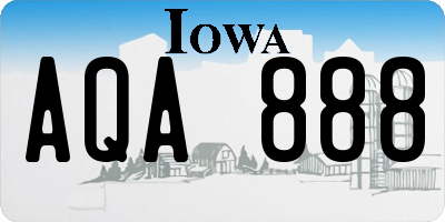 IA license plate AQA888