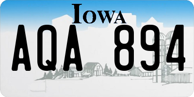 IA license plate AQA894