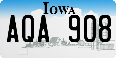 IA license plate AQA908