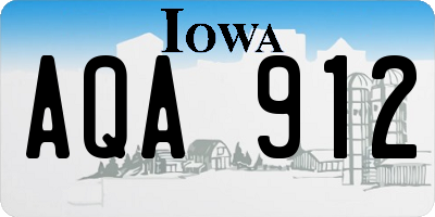 IA license plate AQA912