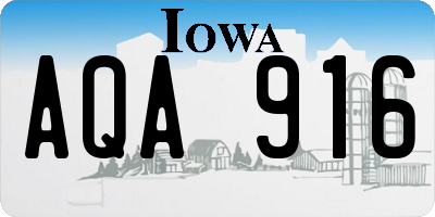 IA license plate AQA916