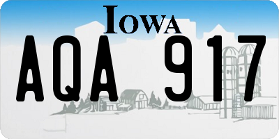 IA license plate AQA917