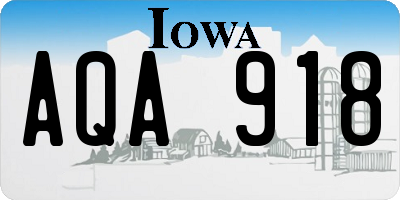 IA license plate AQA918