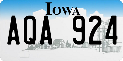 IA license plate AQA924