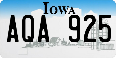 IA license plate AQA925