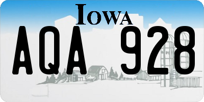 IA license plate AQA928