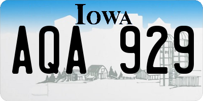 IA license plate AQA929