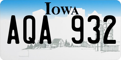 IA license plate AQA932