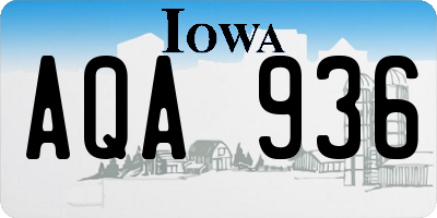 IA license plate AQA936