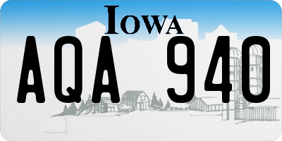 IA license plate AQA940