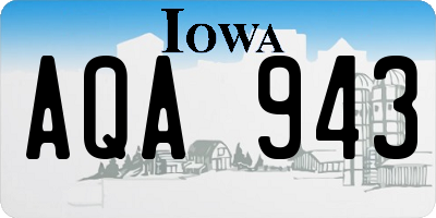 IA license plate AQA943