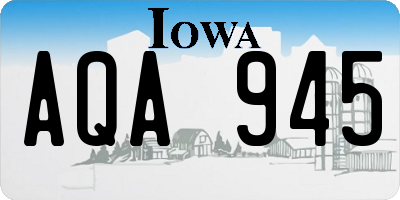 IA license plate AQA945