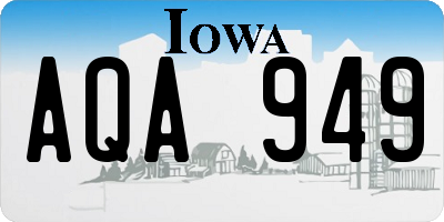 IA license plate AQA949
