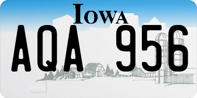 IA license plate AQA956