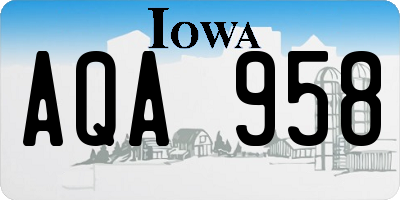 IA license plate AQA958