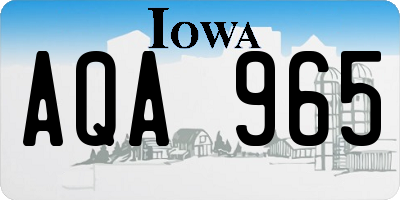 IA license plate AQA965