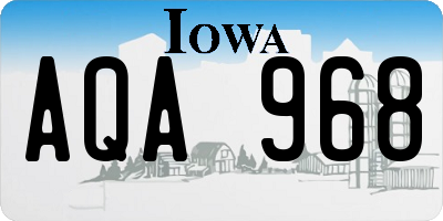 IA license plate AQA968