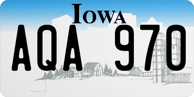 IA license plate AQA970