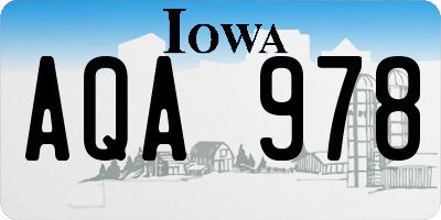 IA license plate AQA978