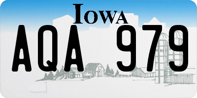 IA license plate AQA979
