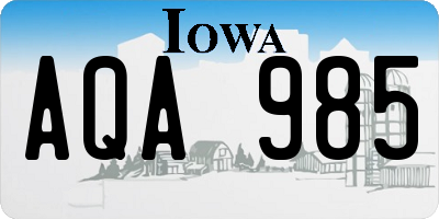 IA license plate AQA985