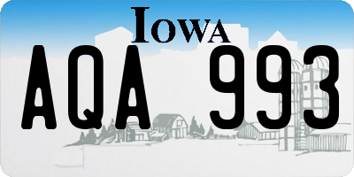 IA license plate AQA993