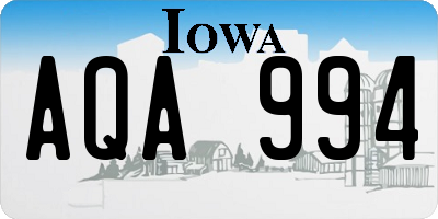 IA license plate AQA994