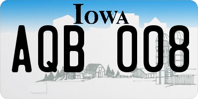 IA license plate AQB008