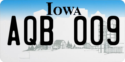 IA license plate AQB009