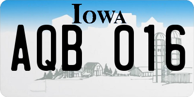 IA license plate AQB016