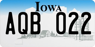 IA license plate AQB022