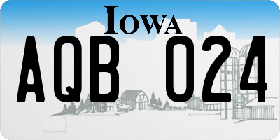 IA license plate AQB024