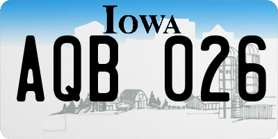 IA license plate AQB026