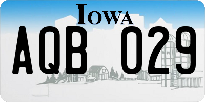 IA license plate AQB029