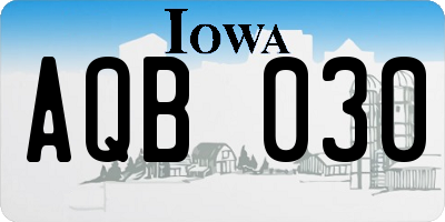 IA license plate AQB030