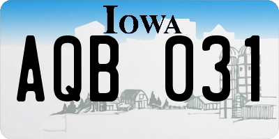 IA license plate AQB031