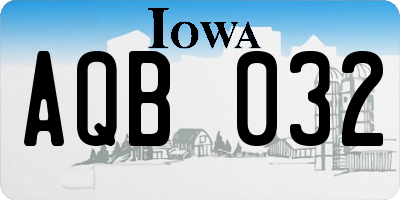 IA license plate AQB032
