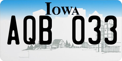 IA license plate AQB033