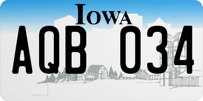 IA license plate AQB034