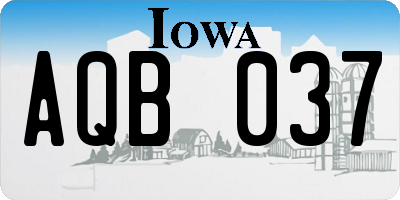 IA license plate AQB037
