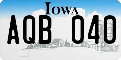 IA license plate AQB040