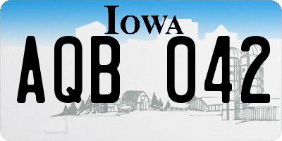 IA license plate AQB042