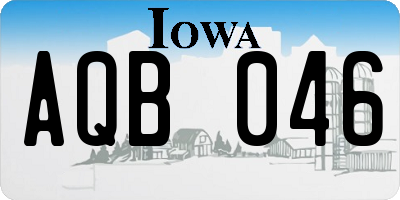IA license plate AQB046
