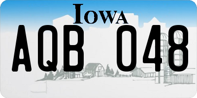 IA license plate AQB048