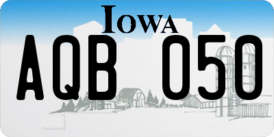 IA license plate AQB050