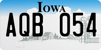 IA license plate AQB054