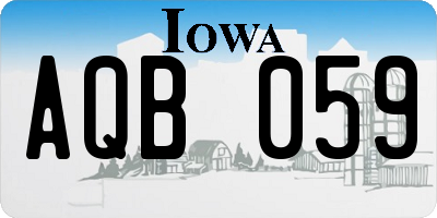 IA license plate AQB059