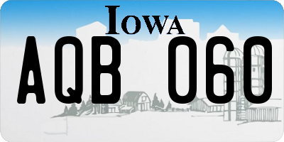 IA license plate AQB060