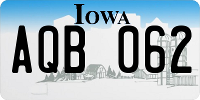 IA license plate AQB062