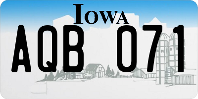 IA license plate AQB071